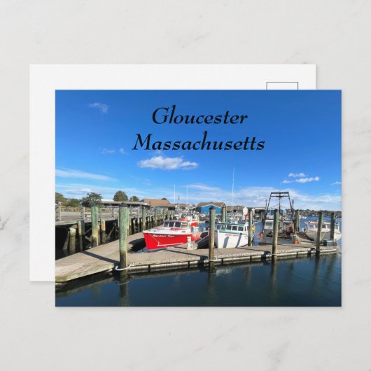 Schiffe im Hafen von Gloucester Postkarte (Vorne/Hinten)