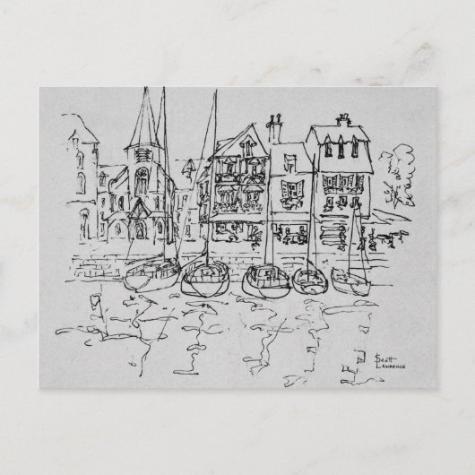 Schiffe im Hafen von Honfleur | Normandie, Frankre Postkarte (Vorderseite)