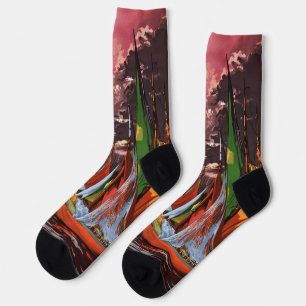Schiffe im Hafen von La Rochelle Kunst Socken