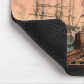 Schiffe im Hamburger Hafen, Deutschland Mousepad (Ecke)