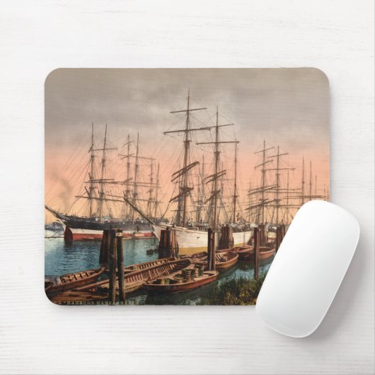Schiffe im Hamburger Hafen, Deutschland Mousepad (Mit Mouse)