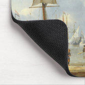 Schiffe im ruhigen Wasser mit Zahlen durch das Mousepad (Ecke)