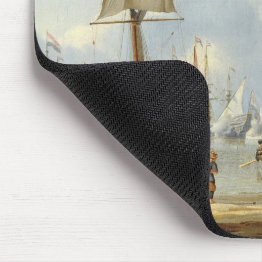 Schiffe im ruhigen Wasser mit Zahlen durch das Mousepad (Ecke)