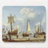 Schiffe im ruhigen Wasser mit Zahlen durch das Mousepad (Vorne)