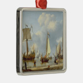 Schiffe im ruhigen Wasser mit Zahlen durch das Ornament Aus Metall (Rechts)