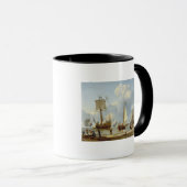 Schiffe im ruhigen Wasser mit Zahlen durch das Tasse (VorderseiteRechts)