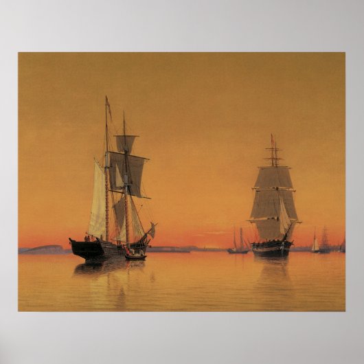 Schiffe in Boston Hafen bei Twilight 1859 Poster (Vorne)