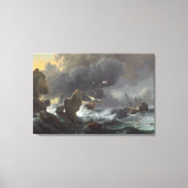 Schiffe in der Bedrängnis vor einer felsigen Küste Leinwanddruck (Vorderseite)