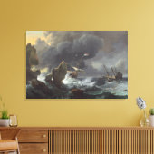 Schiffe in der Bedrängnis vor einer felsigen Küste Leinwanddruck (Insitu (Wohnzimmer))