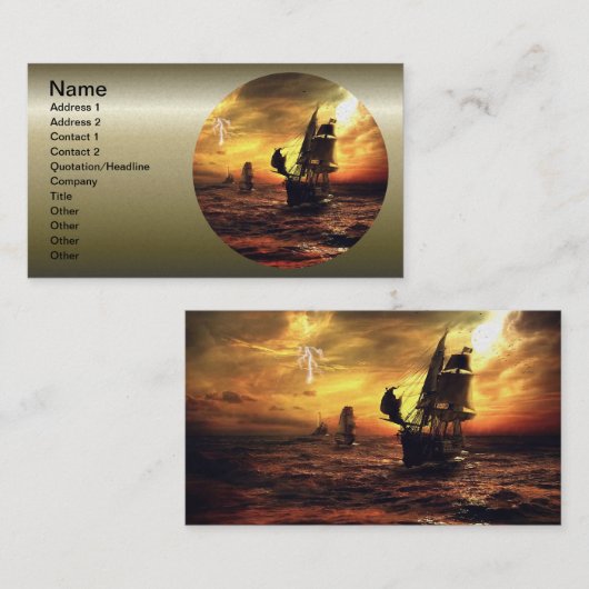 Schiffe in der Sturmsee Visitenkarte (Vorne/Hinten)