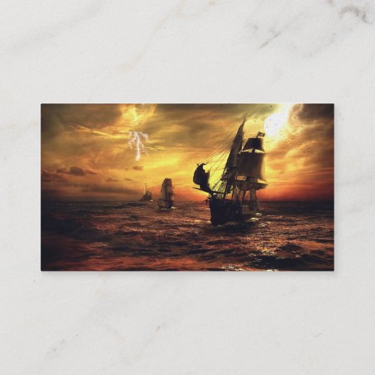 Schiffe in der Sturmsee Visitenkarte (Rückseite)