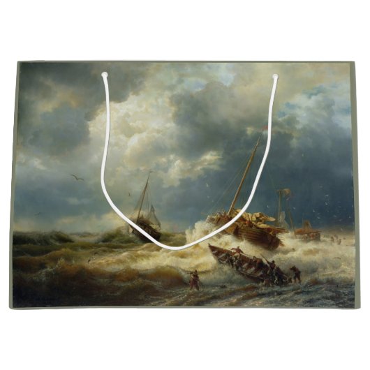 Schiffe in einem Sturm an der niederländischen Küs Große Geschenktüte (Vorderseite)
