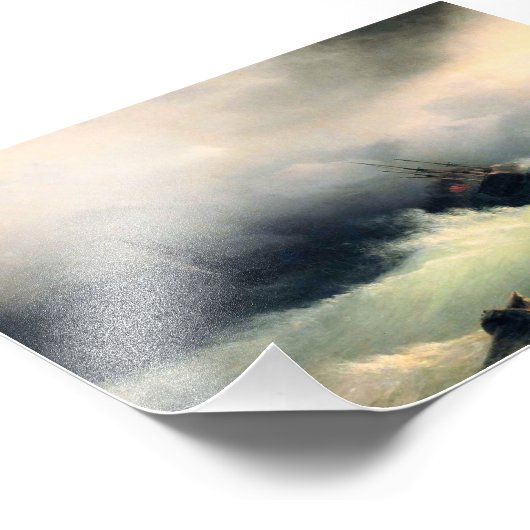 Schiffe in einem Sturm, Ivan Constantinowitsch Aiv Fotodruck (Ecke)