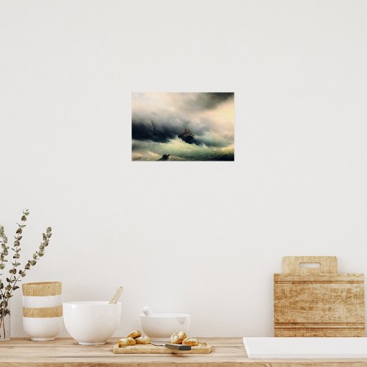 Schiffe in einem Sturm, Ivan Constantinowitsch Aiv Poster (Küche)