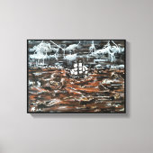 Schiffe in einem Sturmgemälde von Alfred Fox Leinwanddruck (Vorderseite)