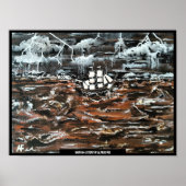 Schiffe in einem Sturmgemälde von Alfred Fox Poster (Vorne)