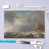 Schiffe in einer Gale von Willem van de Velde the Seidenpapier (Handwerk)