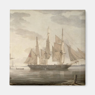 Schiffe in Hafen, 1805 (Öl auf Leinwand) Magnet