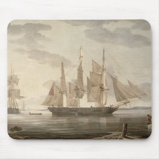 Schiffe in Hafen, 1805 (Öl auf Leinwand) Mousepad (Vorne)