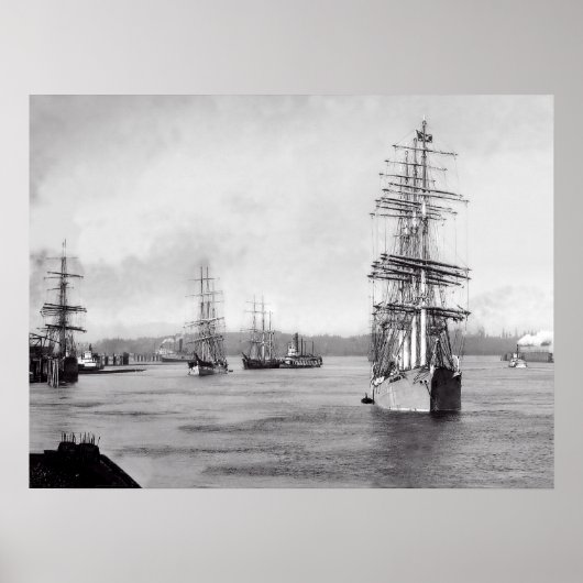 Schiffe in Portland Oregon Poster (Vorne)