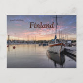 Schiffe in Sirpalesaari Helsinki Finnland Postkarte (Vorderseite)