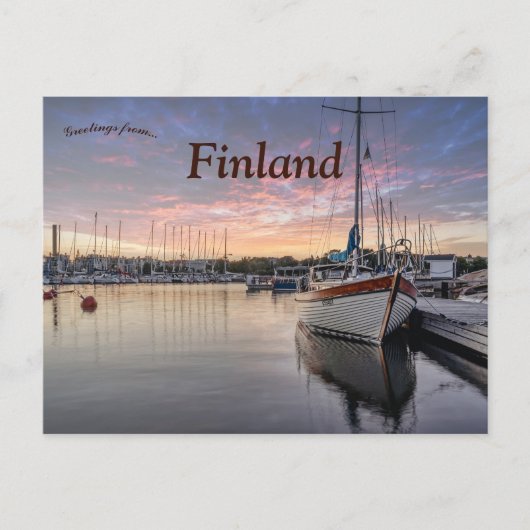 Schiffe in Sirpalesaari Helsinki Finnland Postkarte (Vorderseite)