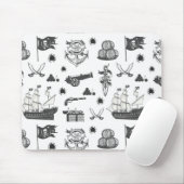 Schiffe, Kanonen, Schwerter, und das Thema Weinpir Mousepad (Mit Mouse)