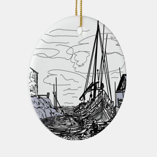 Schiffe Keramik Ornament (Rechts)