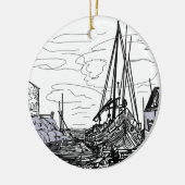 Schiffe Keramik Ornament (Links)