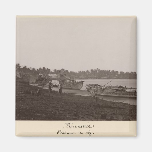 Schiffe mit Reis auf dem Fluss Thanlwin Magnet (Vorne)
