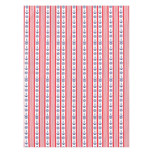 Schiffe mit rotem blauem Ankerrad Tischdecke (Vorderseite)