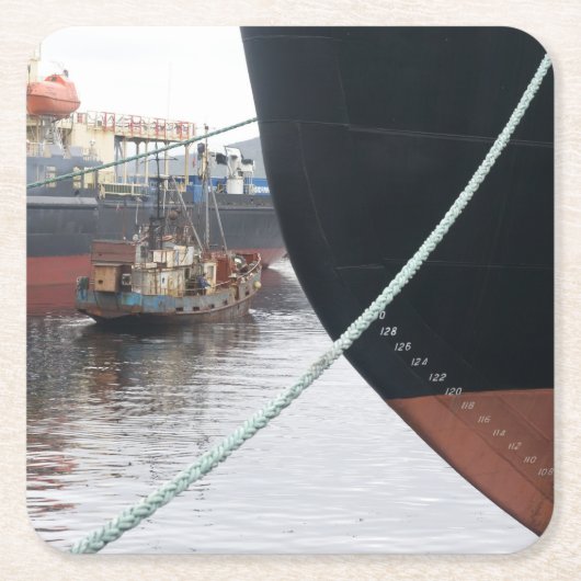 Schiffe Rechteckiger Pappuntersetzer (Vorderseite)