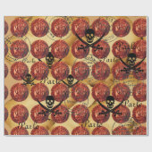 SCHIFFE, SKULL,SCHWERTER,PIRATEN-SCHLACHTKARTEN GESCHENKPAPIER (Flach)