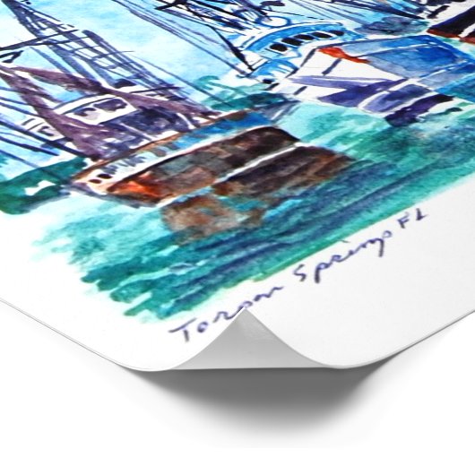 Schiffe-Tarpon-Federn Poster (Ecke)