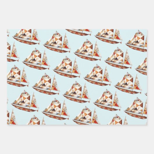 Schiffe und Boote Geschenkpapier Set (Vorderseite 3)