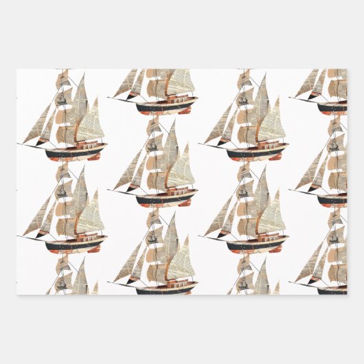 Schiffe und Boote Geschenkpapier Set (Vorderseite 2)