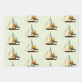 Schiffe und Boote Geschenkpapier Set (Vorderseite)