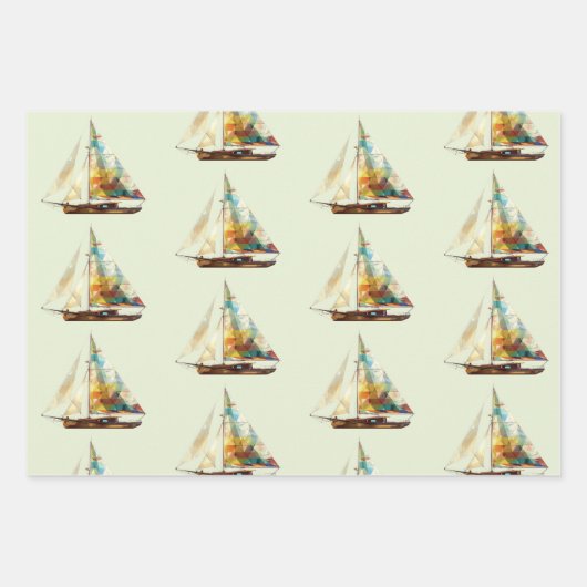 Schiffe und Boote Geschenkpapier Set (Vorderseite)