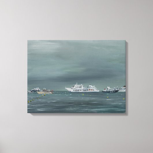 Schiffe und Boote in Cannes 2014 Leinwanddruck (Vorderseite)