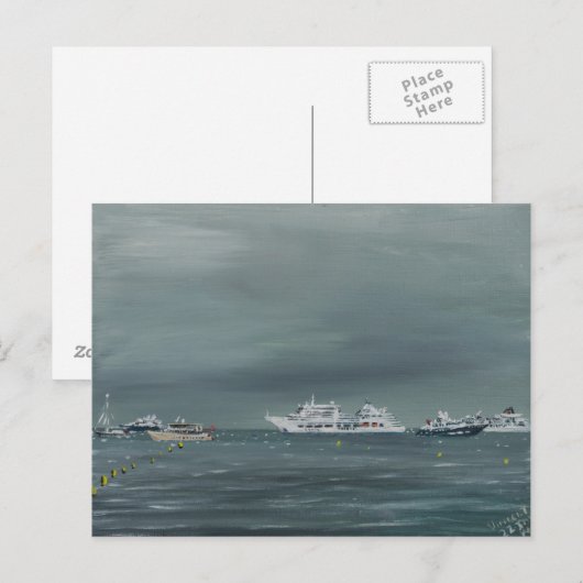 Schiffe und Boote in Cannes 2014 Postkarte (Vorne/Hinten)