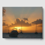 Schiffe und Sonnenuntergang tropische Seascape Gästebuch (Rückseite)