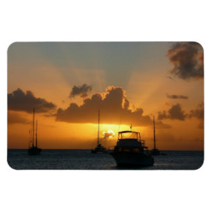 Schiffe und Sonnenuntergang tropische Seascape Magnet