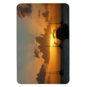 Schiffe und Sonnenuntergang tropische Seascape Magnet (Vertikal)