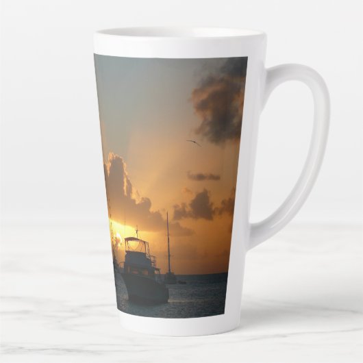 Schiffe und Sonnenuntergang tropische Seascape Milchtasse (Rechts)