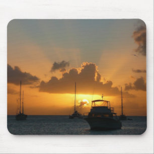 Schiffe und Sonnenuntergang tropische Seascape Mousepad