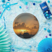 Schiffe und Sonnenuntergang tropische Seascape Pappteller (Party)