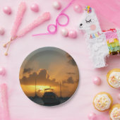 Schiffe und Sonnenuntergang tropische Seascape Pappteller (Party)