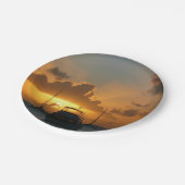 Schiffe und Sonnenuntergang tropische Seascape Pappteller (Schrägansicht)