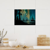 Schiffe unter den Nordlichtern Poster (Küche)