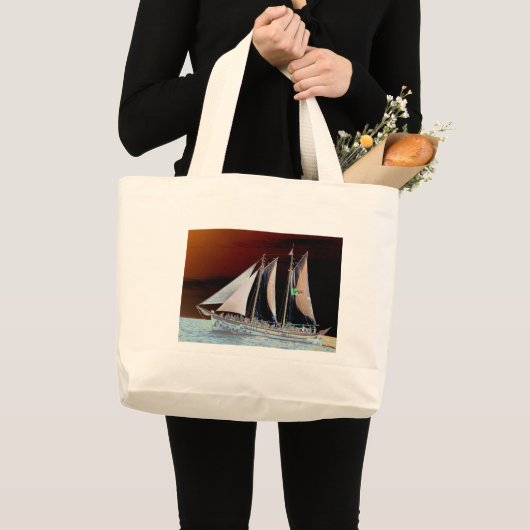 Schiffe unter Segel Jumbo Stoffbeutel (Vorderseite (Produkt))